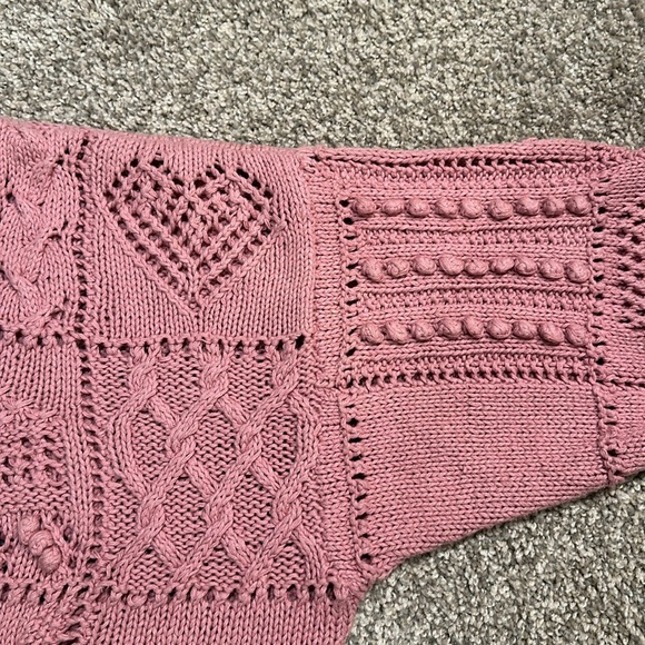 Cape Isle Knitters Made By Hand Women’s Pink Button Down Cardigan Size Medium - Picture 3 of 8